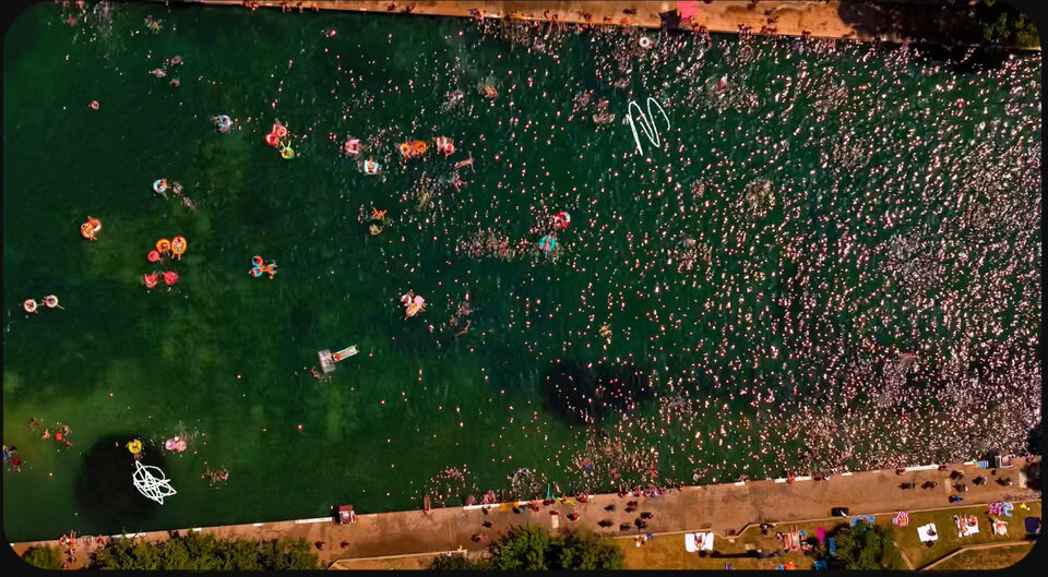 Barton Springs Pool seen from above